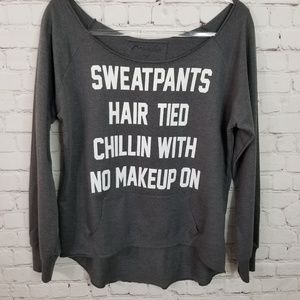 Miami Style Tops Sweatpants Hair Tied Chillin With No Make Up On